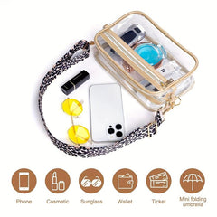 Clear Makeup Bag Crossbody Bag Travel Large Capacity Storage Bag PVC