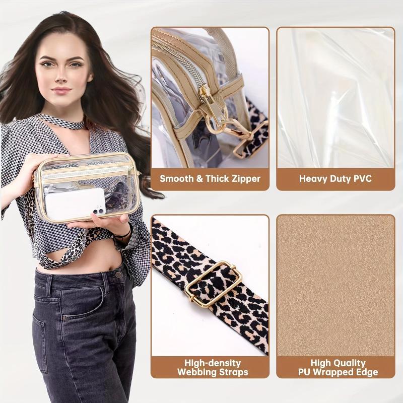 Clear Makeup Bag Crossbody Bag Travel Large Capacity Storage Bag PVC