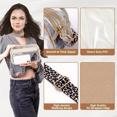 Clear Makeup Bag Crossbody Bag Travel Large Capacity Storage Bag PVC