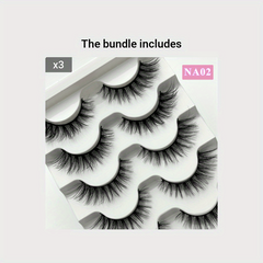 Mikiwi Natural Long Cat Eye Lashes Wispy Fluffy 3D Faux Mink