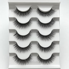 Mikiwi Natural Long Cat Eye Lashes Wispy Fluffy 3D Faux Mink
