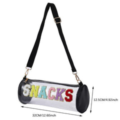 Letter Patch Decor Beach Bag PVC Transparent Waterproof Cosmetic Storage Pouch