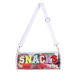 Letter Patch Decor Beach Bag PVC Transparent Waterproof Cosmetic Storage Pouch
