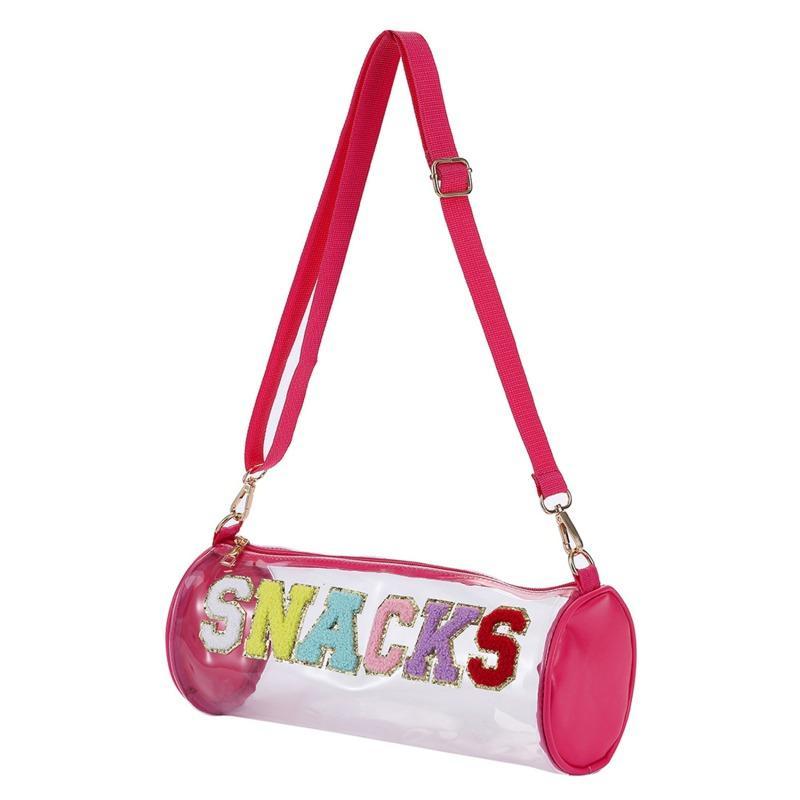 Letter Patch Decor Beach Bag PVC Transparent Waterproof Cosmetic Storage Pouch