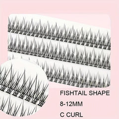 400pcs Cluster Lashes 10 Rows Fishtail Individual Eyelashes Extension Set