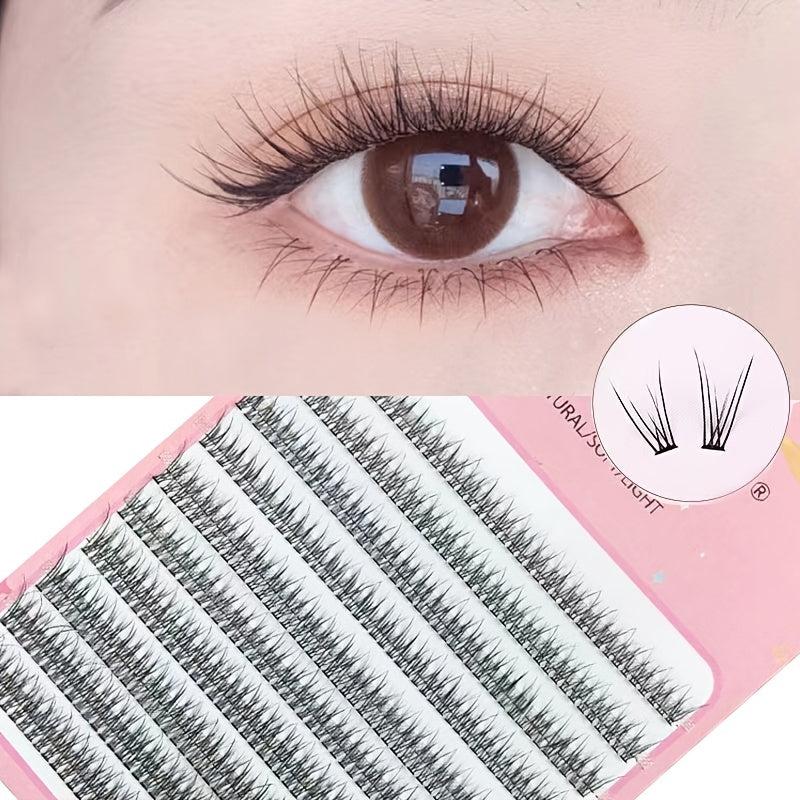400pcs Cluster Lashes 10 Rows Fishtail Individual Eyelashes Extension Set