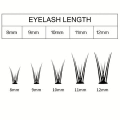 400pcs Cluster Lashes 10 Rows Fishtail Individual Eyelashes Extension Set