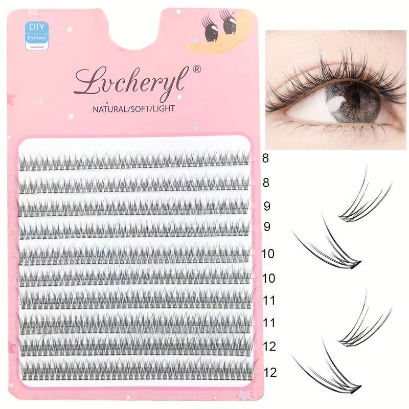 400pcs Cluster Lashes 10 Rows Fishtail Individual Eyelashes Extension Set