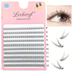 400pcs Cluster Lashes 10 Rows Fishtail Individual Eyelashes Extension Set