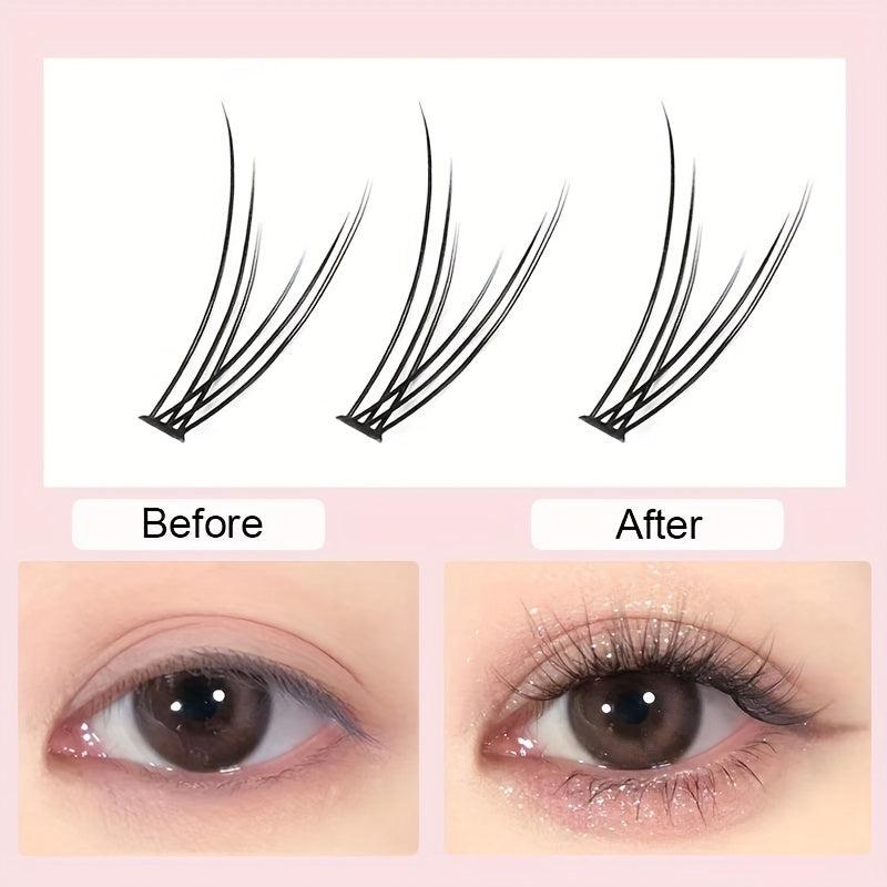 400pcs Cluster Lashes 10 Rows Fishtail Individual Eyelashes Extension Set