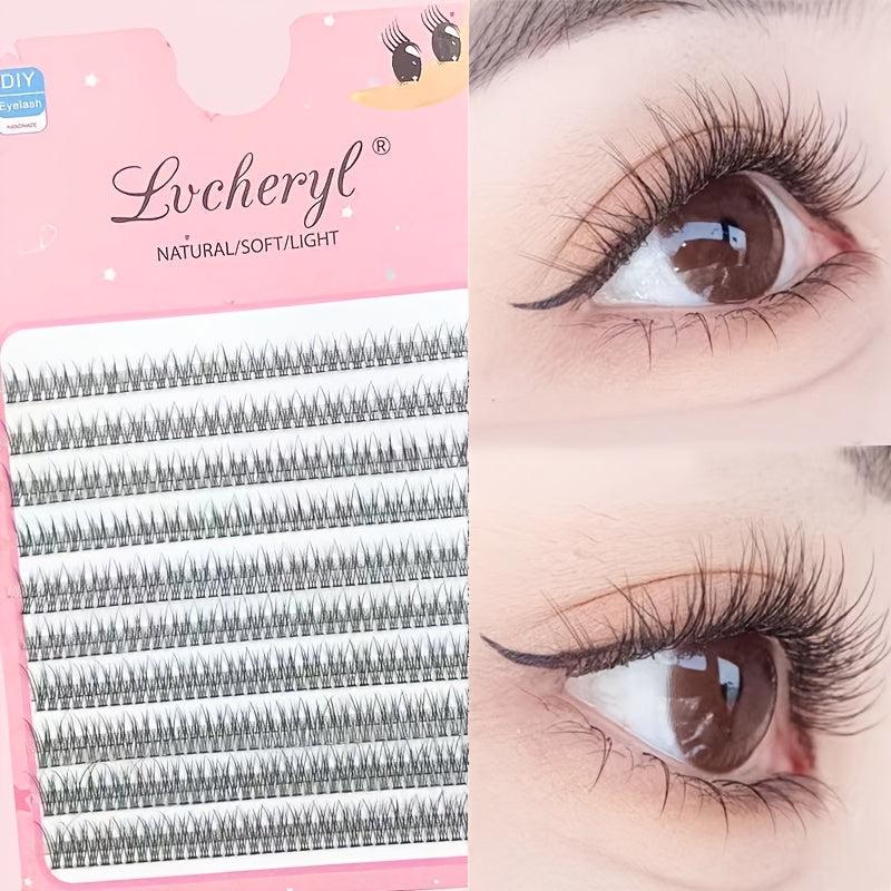 400pcs Cluster Lashes 10 Rows Fishtail Individual Eyelashes Extension Set