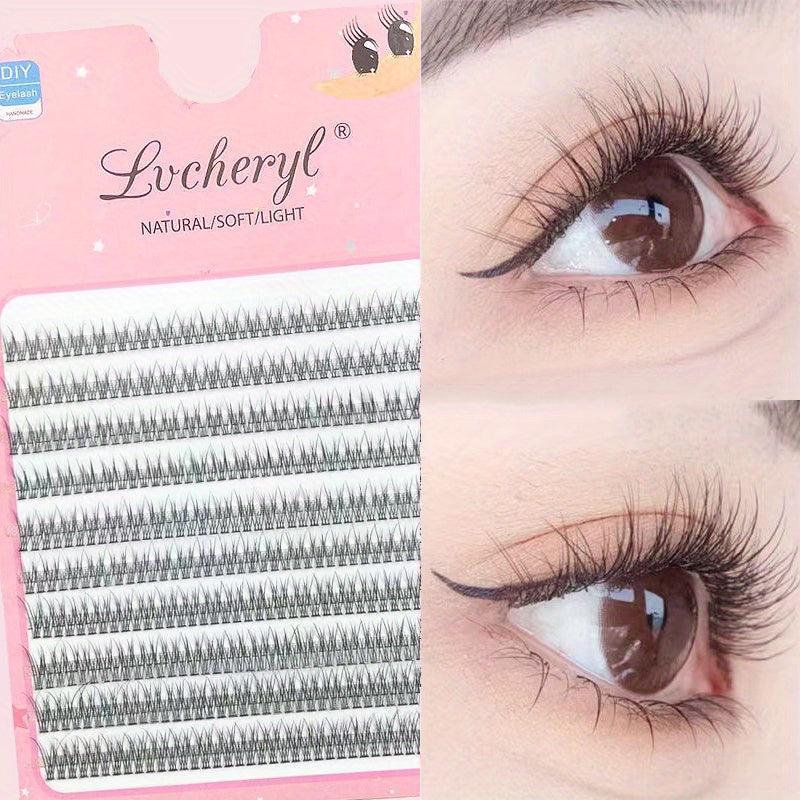 400pcs Cluster Lashes 10 Rows Fishtail Individual Eyelashes Extension Set