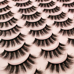 20 Pairs 3D Makeup False Eyelashes Long Dense Soft Set for Cosplay Costume Party