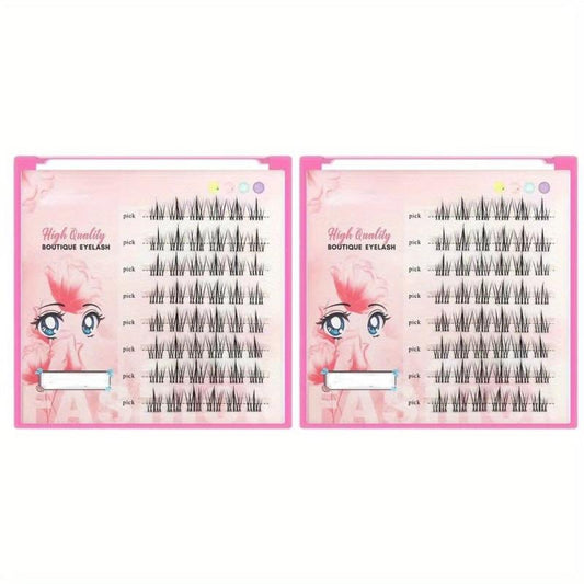 Natural Sunflower Cluster Lashes, Long Lasting, 8 Rows