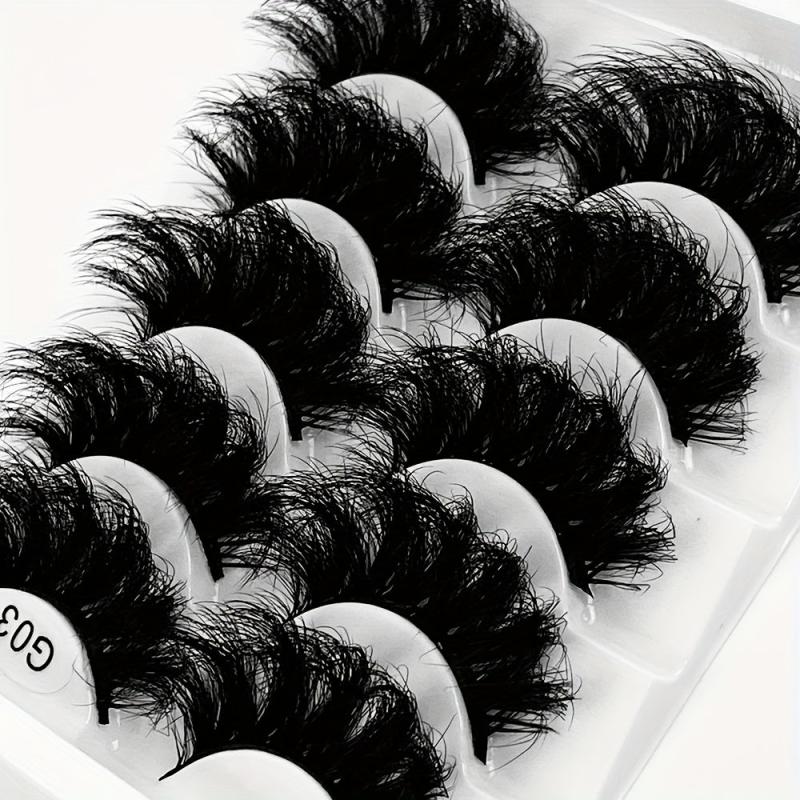 5 Pairs Fluffy Mink Lashes Thick Long Faux Eyelashes