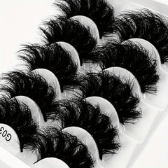 5 Pairs Fluffy Mink Lashes Thick Long Faux Eyelashes