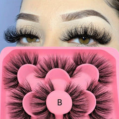 5 Pairs Fluffy Faux Mink Waterproof False Eyelashes - Long Lasting Lashes