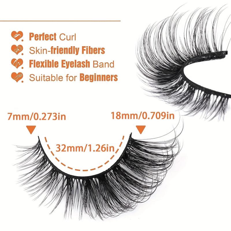 5 Pairs Cat Eye Fox Eye Mink False Eyelashes Extension Makeup
