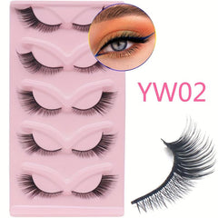 5 Pairs Cat Eye Fox Eye Mink False Eyelashes Extension Makeup