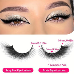 5 Pairs Cat Eye Fox Eye Mink False Eyelashes Extension Makeup