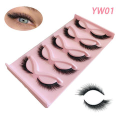 5 Pairs Cat Eye Fox Eye Mink False Eyelashes Extension Makeup