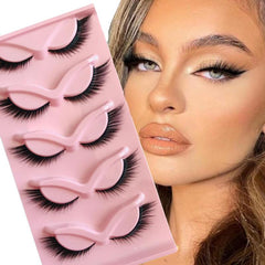 5 Pairs Cat Eye Fox Eye Mink False Eyelashes Extension Makeup