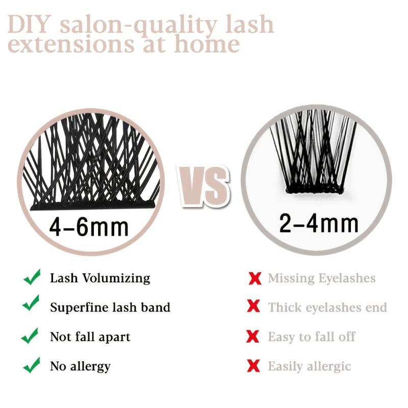 Palm Lashes DIY Eyelash Extensions 90 Clusters C Curl Mixed