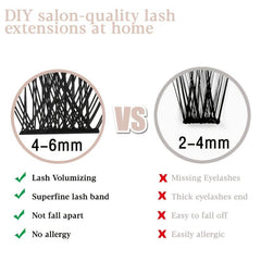 Palm Lashes DIY Eyelash Extensions 90 Clusters C Curl Mixed