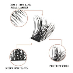 Palm Lashes DIY Eyelash Extensions 90 Clusters C Curl Mixed
