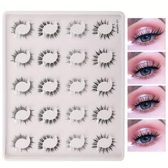 20 Pairs Transparent Band False Eyelashes Natural Cross Waterproof Eyelashes