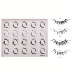 20 Pairs Transparent Band False Eyelashes Natural Cross Waterproof Eyelashes