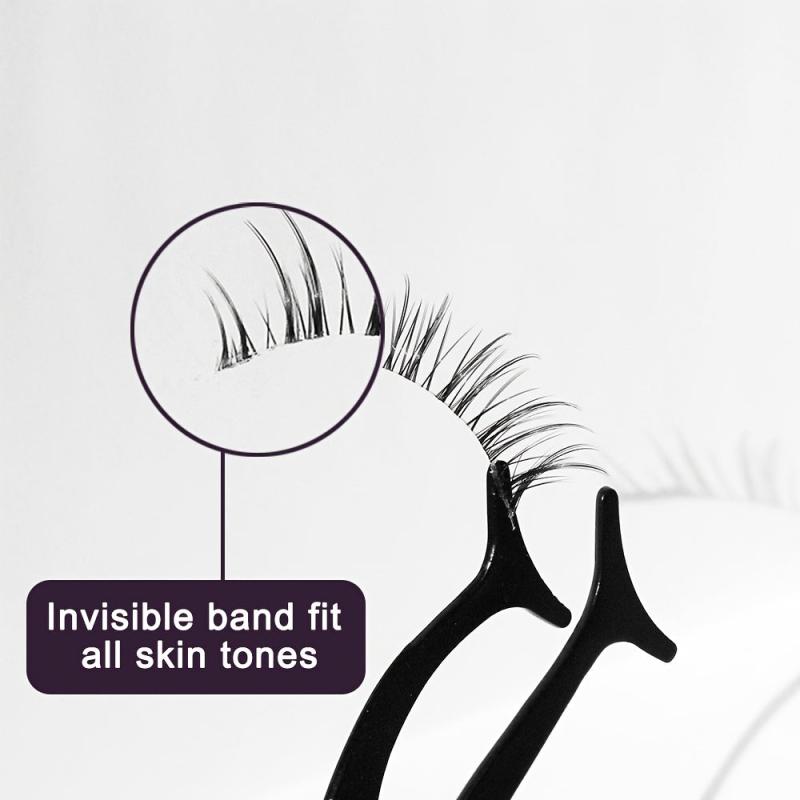 Palm Lashes Natural Look False Eyelashes Clear Band Short Lashes TS04