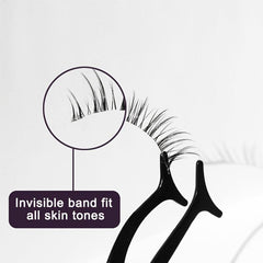 Palm Lashes Natural Look False Eyelashes Clear Band Short Lashes TS04