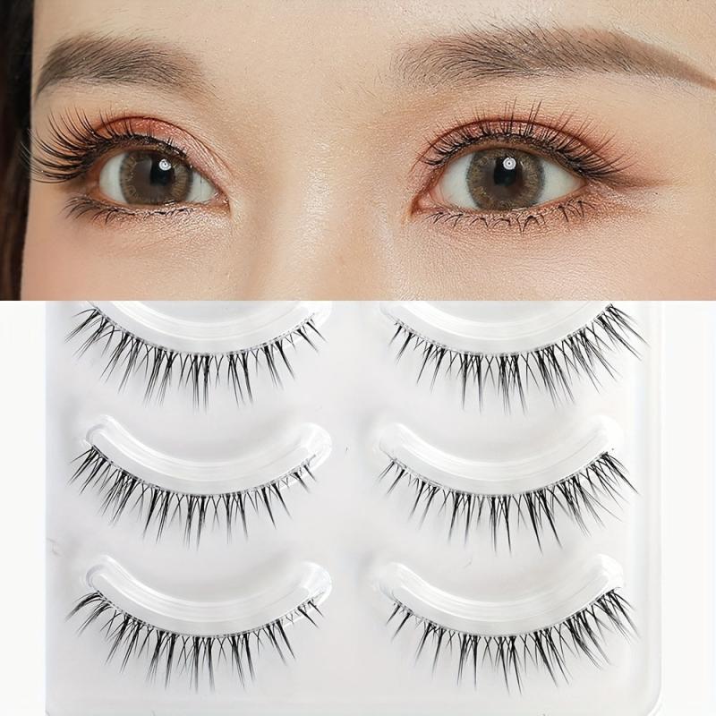 Palm Lashes Natural Look False Eyelashes Clear Band Short Lashes TS04