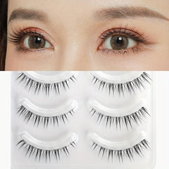 Palm Lashes Natural Look False Eyelashes Clear Band Short Lashes TS04