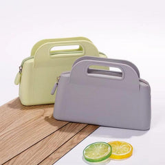 Silicone Cosmetic Bag with Handle Travel Washing Bag Beauty Zipper Storage