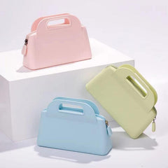 Silicone Cosmetic Bag with Handle Travel Washing Bag Beauty Zipper Storage