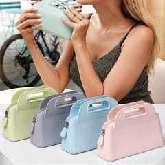 Silicone Cosmetic Bag with Handle Travel Washing Bag Beauty Zipper Storage