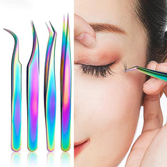 Stainless Steel Tweezers for Eyelash Extensions Nail Stickers Rhinestones