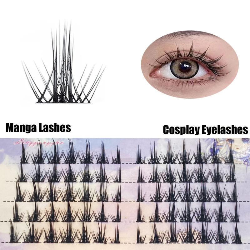 Natural Look 3D Cosplay False Eyelashes Reusable Cluster Extensions