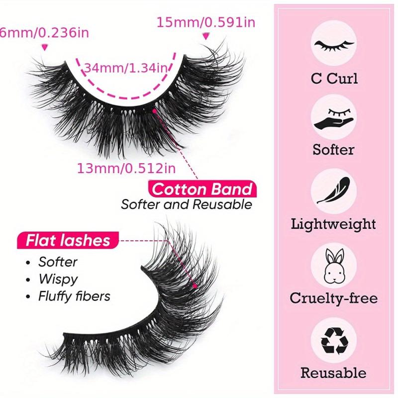 7 Pairs 3D Fluffy Mink False Eyelashes for Volumized Look