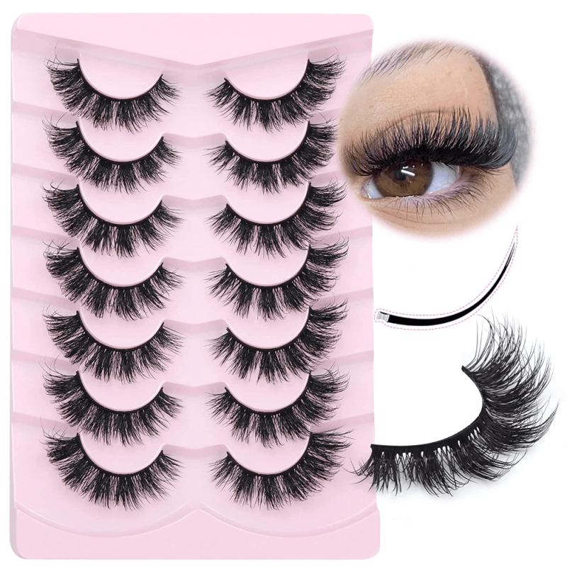 7 Pairs 3D Fluffy Mink False Eyelashes for Volumized Look