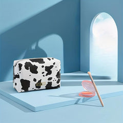 Cow Pattern Cosmetic Bag Square Makeup Bag Travel Toiletry Bag Holiday Gift