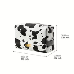 Cow Pattern Cosmetic Bag Square Makeup Bag Travel Toiletry Bag Holiday Gift