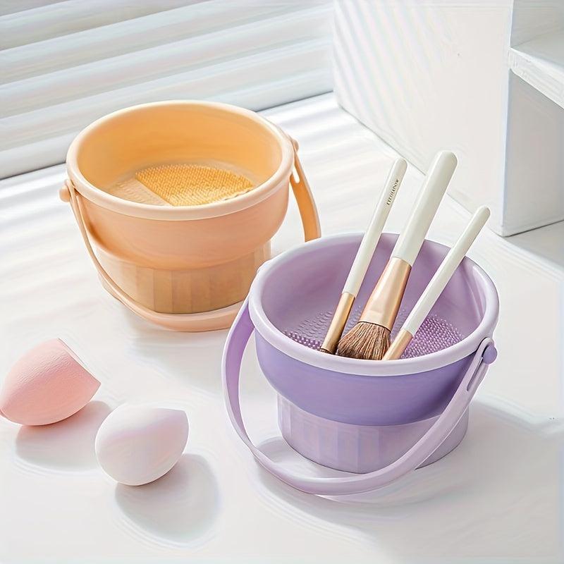 Silicone Brush Cleaning Mat & Drying Holder 2-in-1 Makeup Tool