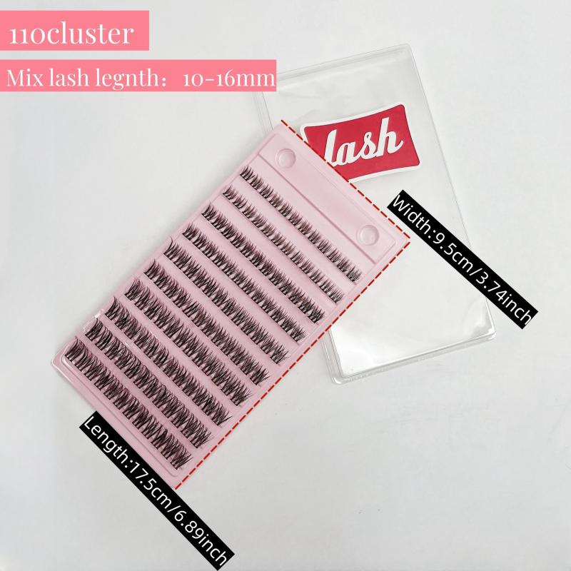 110pcs Natural DIY Eyelashes 10-16mm Wispy Lashes D Curling