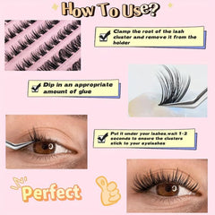 110pcs Natural DIY Eyelashes 10-16mm Wispy Lashes D Curling