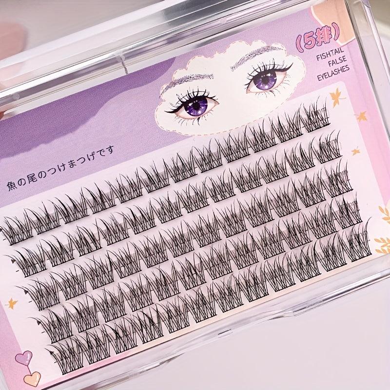 Soft Natural False Eyelashes Fishtail Curling Volume