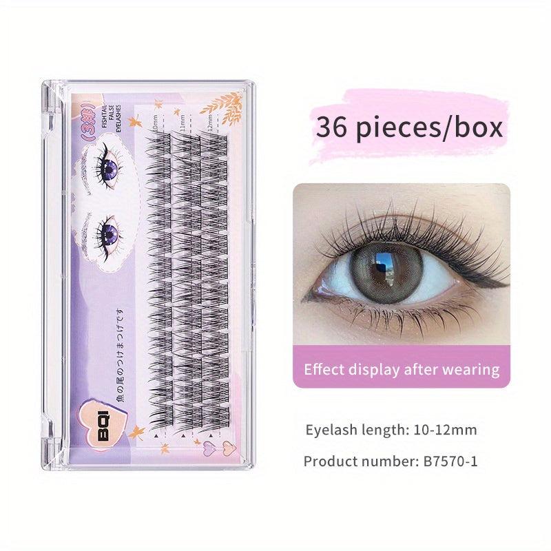 Soft Natural False Eyelashes Fishtail Curling Volume