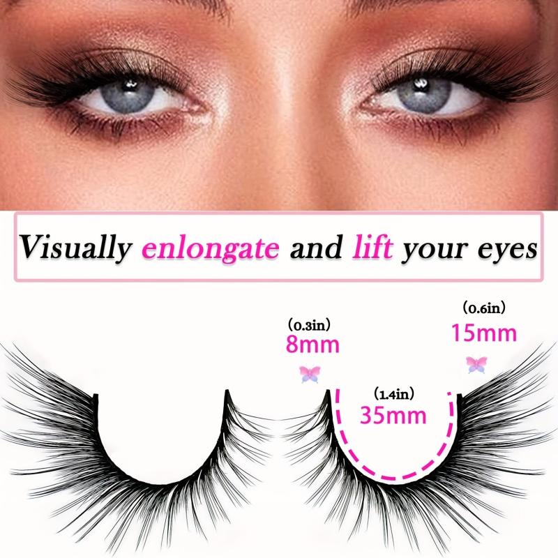 5 Pairs Natural Look Winged False Eyelashes Faux Mink Cat Eye Fox Fairy Lashes